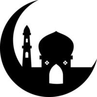 eid lune mosquée icône conception illustration vecteur