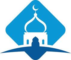 islamique mosquée icône silhouette illustration vecteur