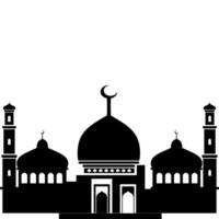 islamique mosquée icône silhouette conception illustration vecteur