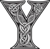 lettre avec celtique ornement isolé sur blanc Contexte vecteur