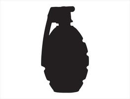 main grenade silhouette sur blanc Contexte vecteur