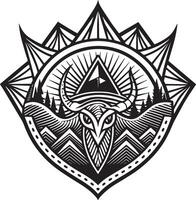 chasse logo illustration noir et blanc vecteur