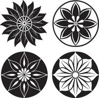 ensemble de floral éléments pour conception. illustration. noir et blanche. vecteur