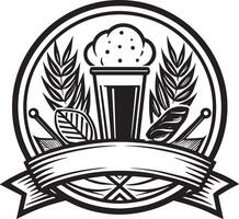 boisson et boisson logo conception noir et blanc illustration vecteur