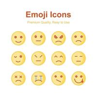 pack de emoji Icônes dans moderne conception style, prêt à utilisation et Télécharger vecteur