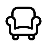 fauteuil, canapé, canapé icône, isolé sur blanc Contexte. meubles symbole vecteur