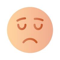 avoir votre mains sur à la perfection conçu triste emoji icône, personnalisable vecteur