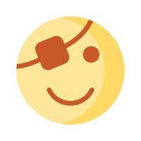 pirate emoji icône conception isolé sur blanc Contexte vecteur