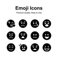 mignonne emoji Icônes, émoticône vecteurs, isolé sur blanc Contexte vecteur