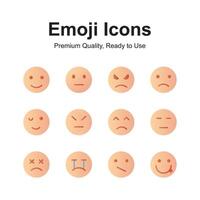pack de emoji Icônes dans moderne conception style, prêt à utilisation et Télécharger vecteur