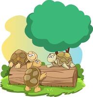 illustration de tortue famille vecteur