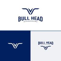taureau tête logo conception . taureau illustration logo concept vecteur