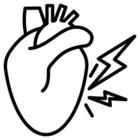 myocardique infarctus icône ligne illustration vecteur