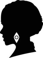 noir femme histoire mois silhouette. isolé sur blanc Contexte. noir femme silhouette vecteur