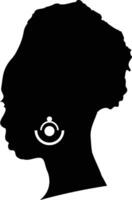 noir femme histoire mois silhouette. isolé sur blanc Contexte. noir femme silhouette vecteur