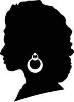 noir femme histoire mois silhouette. isolé sur blanc Contexte. noir femme silhouette vecteur