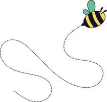 abeille en volant sur à pois chemin. dessin animé conception illustration. vecteur
