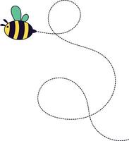 abeille en volant sur à pois chemin. dessin animé conception illustration. vecteur