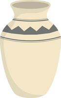 céramique vase avec fleurs, floral et abstrait motifs. isolé sur blanc Contexte vecteur
