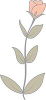 floral botanique branche dans plat dessin animé conception. ancien fleur. isolatd illustration. vecteur