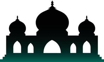islamique mosquée silhouette. ramadhan kareem mosquée. isolé noir mosquée silhouette. isolé illustration vecteur