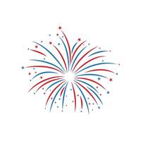 rouge et bleu feux d'artifice icône avec étoile pour juillet 4e américain indépendance journée élément conception vecteur