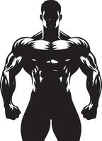 aptitude et bodybuilder silhouette, noir Couleur silhouette vecteur