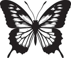 mignonne papillon dans griffonnage style papillon, noir Couleur silhouette vecteur