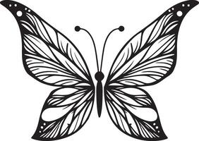 papillon ligne art illustration, papillon en volant sur le air silhouette vecteur