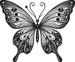 papillon ligne art illustration, papillon en volant sur le air silhouette vecteur