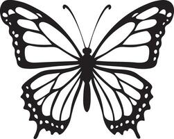 mignonne papillon dans griffonnage style papillon, noir Couleur silhouette vecteur