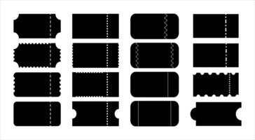 ensemble de noir silhouettes de des billets isolé sur une blanc Contexte. illustration. vecteur