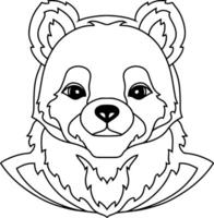 dessin animé ours clipart animal logo coloration page livre vecteur