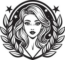 beauté et maquillage logo illustration noir et blanc vecteur