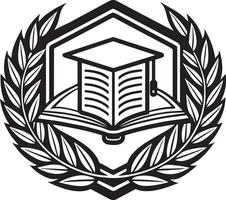 éducation logo illustration noir et blanc vecteur