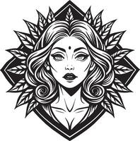 beauté et maquillage logo illustration noir et blanc vecteur