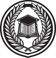 illustration de une éducation logo conception noir et blanc vecteur