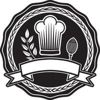 cuisine logo conception noir et blanc illustration vecteur