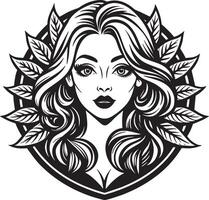 beauté et maquillage logo illustration noir et blanc vecteur