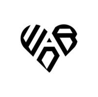 Créatif wdb l'amour lettre logo conception vecteur