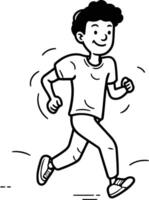 fonctionnement homme - dessin animé illustration de une homme le jogging ou fonctionnement vecteur