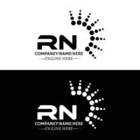 rn logo. r n conception. blanc rn lettre. rn, r n lettre logo conception. initiale lettre rn lié cercle majuscule monogramme logo. vecteur