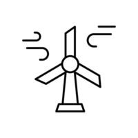 vent turbine icône. Facile contour style. vent pouvoir, génération, solaire, usine, eau, usine, électrique, renouvelable énergie concept. mince ligne symbole. isolé. vecteur