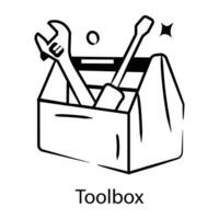 concepts de boîte à outils à la mode vecteur