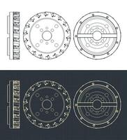 plans de disque moulin coupeur vecteur