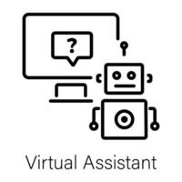 branché virtuel assistant vecteur