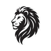 Lion silhouette plat illustration. vecteur