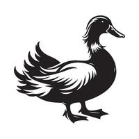 canard silhouette plat illustration. vecteur