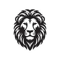 Lion silhouette plat illustration. vecteur