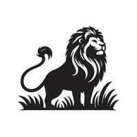 Lion silhouette plat illustration. vecteur